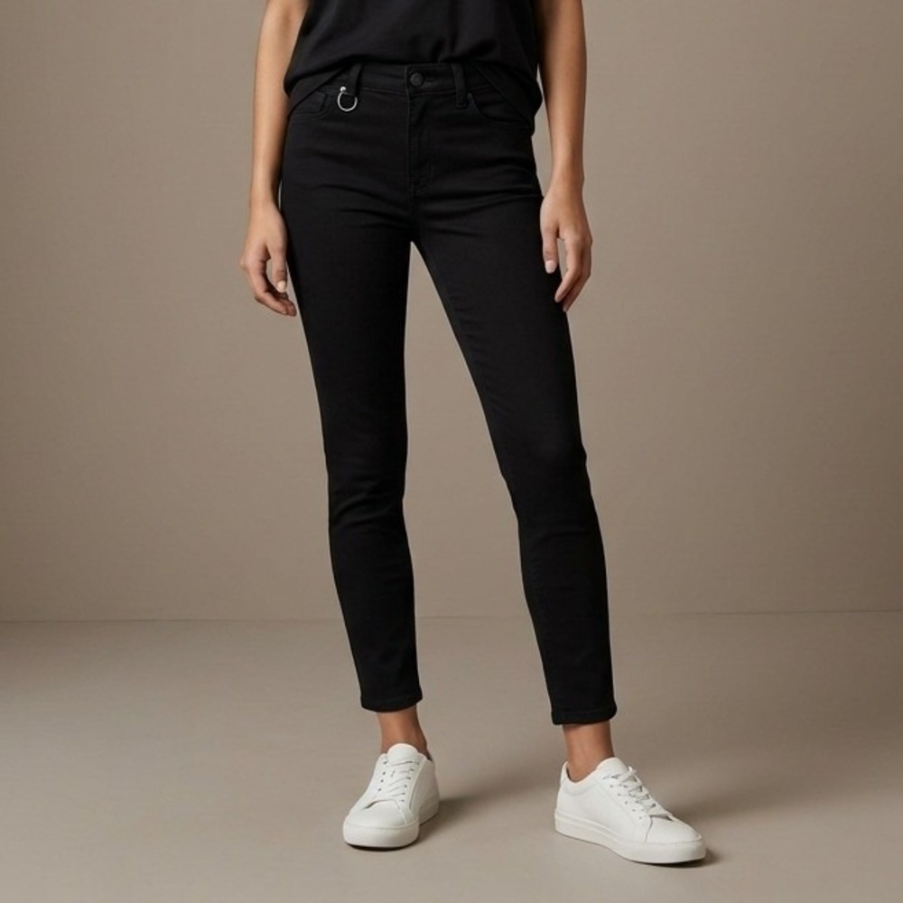 BURBERRY BRIT Women Skinny Ankle Pants XS Black Viscose Quiet Luxury